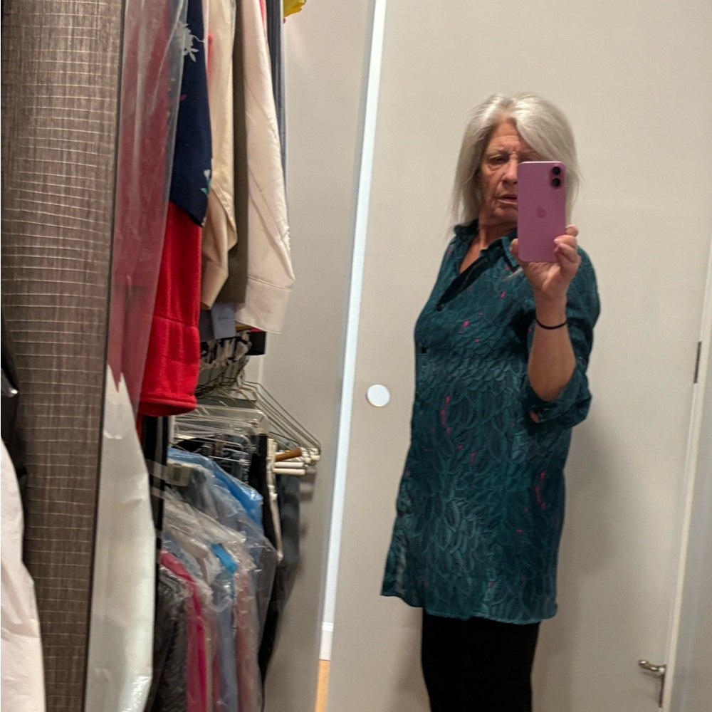 Teal Patterned Women's Tunic